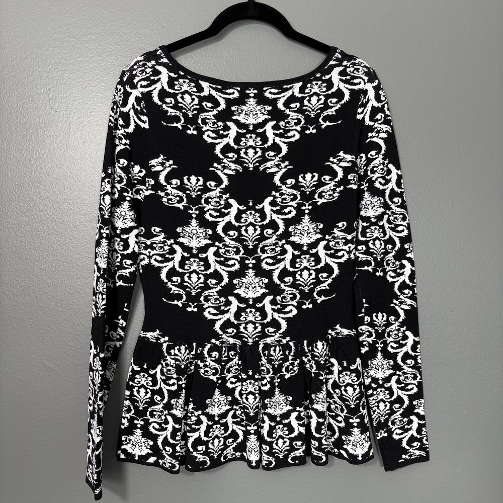 Boston Proper Women's Preppy Black & White Knit Top - Size Medium - Old Money - Picture 6 of 6